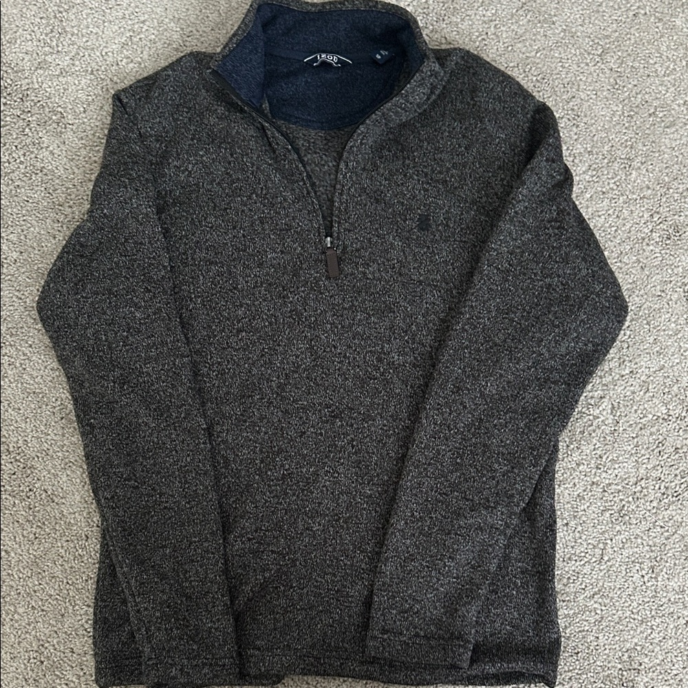 Izod Men's Charcoal Zip-Up Sweater
